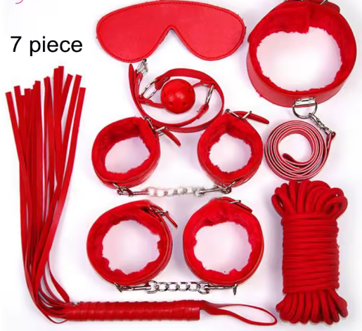 Red Leather BSDM 7 Piece Fun Kit